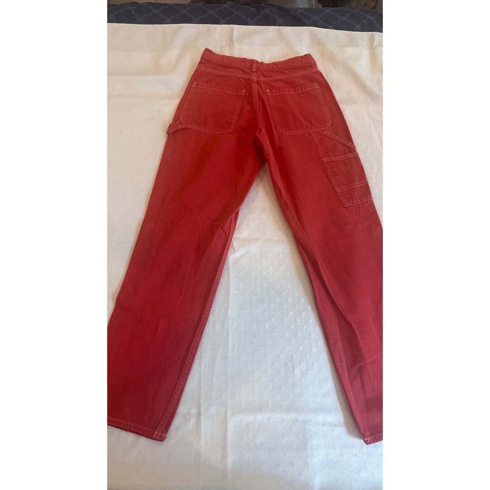 BDG Urban Outfitters Red High Waisted Carpenter Pants Size 25 Utility Denim - Picture 7 of 9